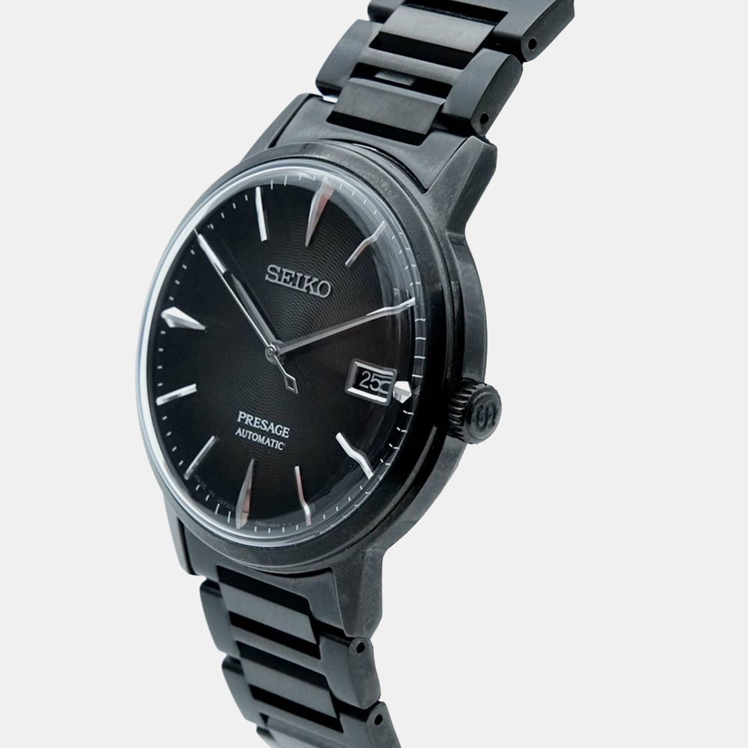 Presage Men Automatic Black Dial Analog Stainless Steel Watch SRPJ15J1