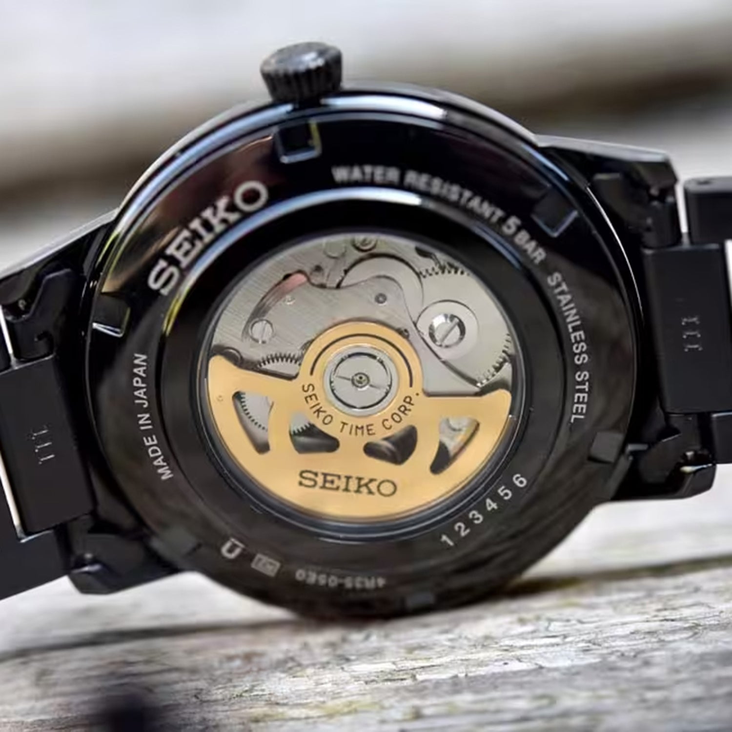 Presage Men Automatic Black Dial Analog Stainless Steel Watch SRPJ15J1