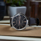 Presage Men Automatic Grey Dial Analog Leather Watch SRPJ17J1