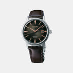 Presage Men Automatic Grey Dial Analog Leather Watch SRPJ17J1