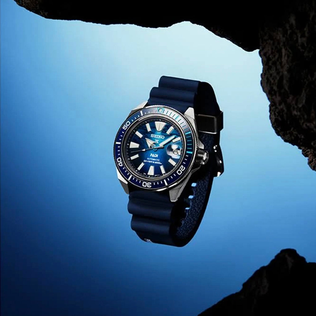 Prospex Great Blue Samurai Scuba PADI Special Edition Analog Silicone Watch SRPJ93K1