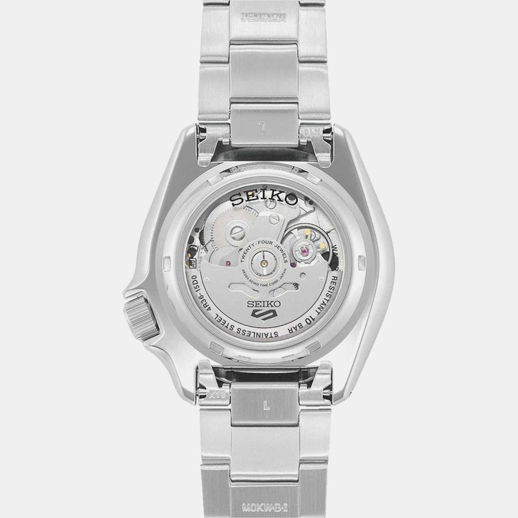5 Sports Men Automatic Orange Dial Analog Stainless Steel Watch SRPK11K1