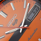 5 Sports Men Automatic Orange Dial Analog Stainless Steel Watch SRPK11K1