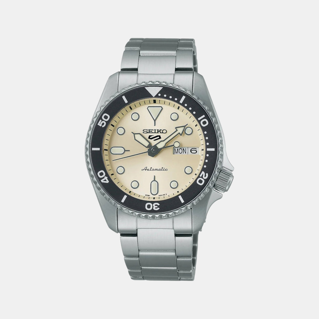 5 Sports Men Automatic Cream Dial Analog Stainless Steel Watch SRPK31K1