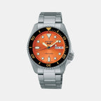 5 Sports Men Automatic Orange Dial Analog Stainless Steel Watch SRPK35K1