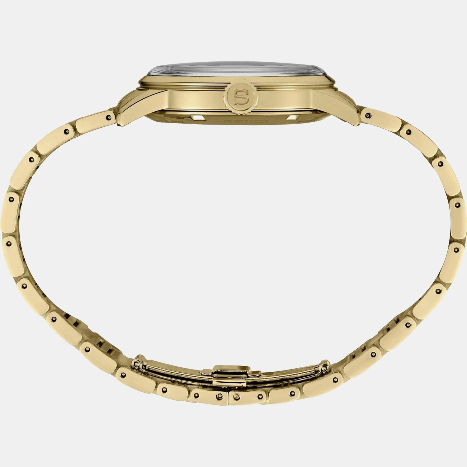 Presage Men Automatic Gold Dial Analog Stainless Steel Watch SRPK46J1