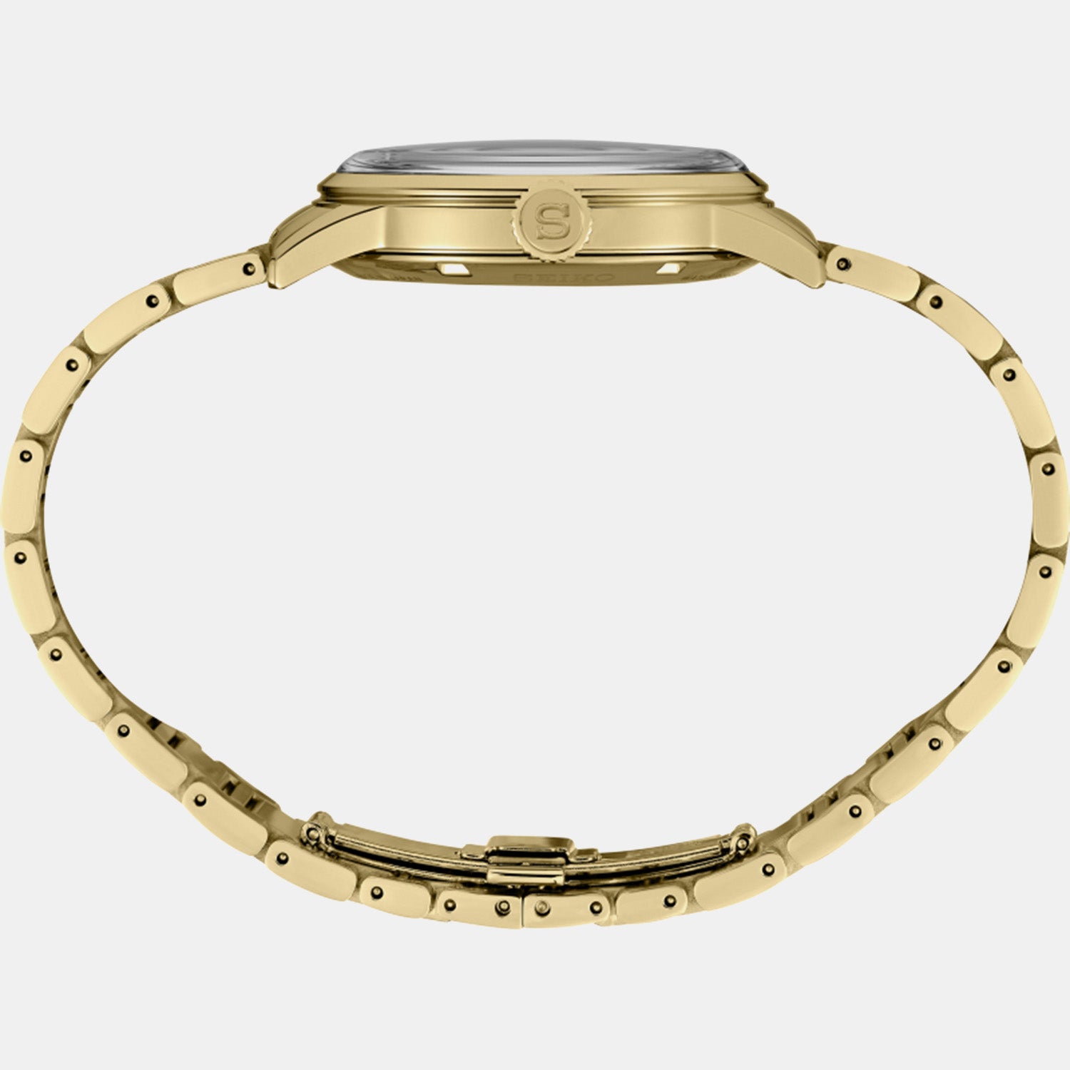 Presage Men Automatic Gold Dial Analog Stainless Steel Watch SRPK48J1