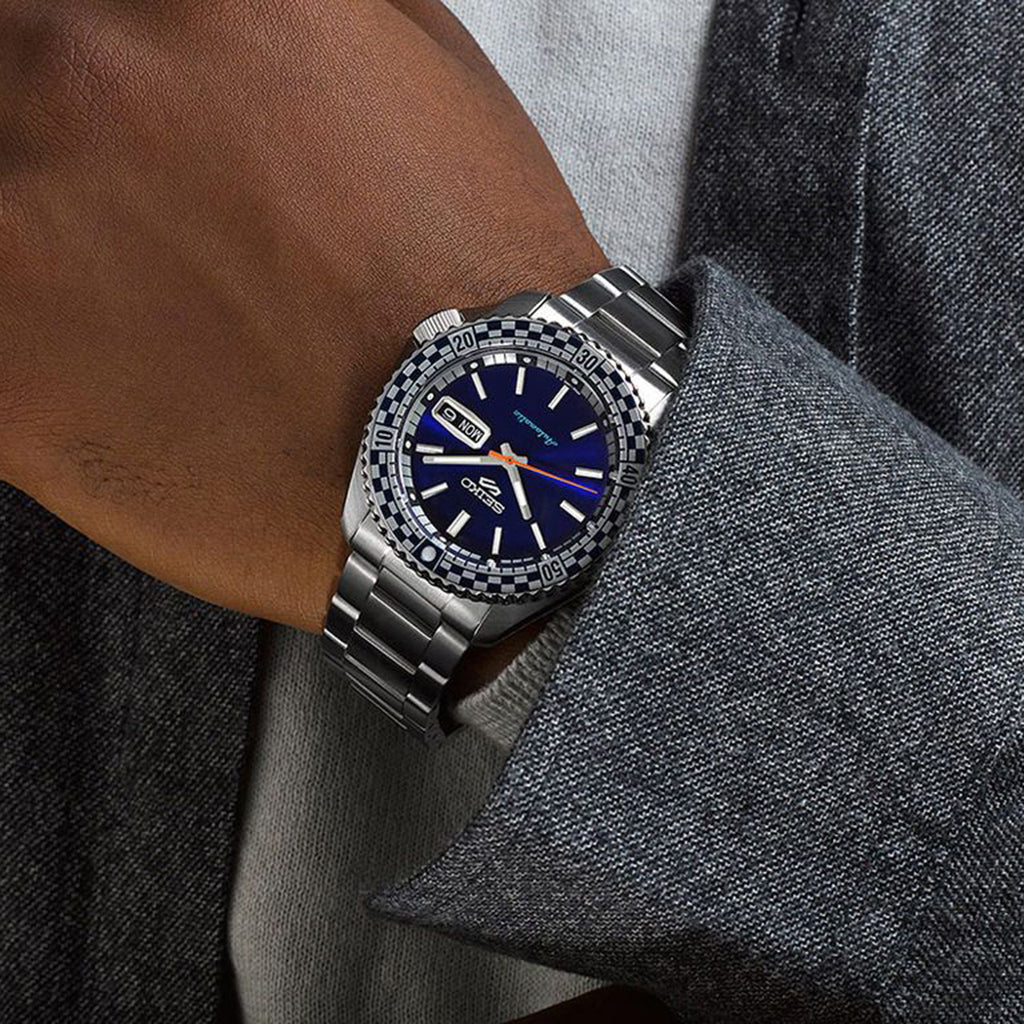 5 Sports Men Automatic Blue Dial Analog Stainless Steel Watch SRPK65K1