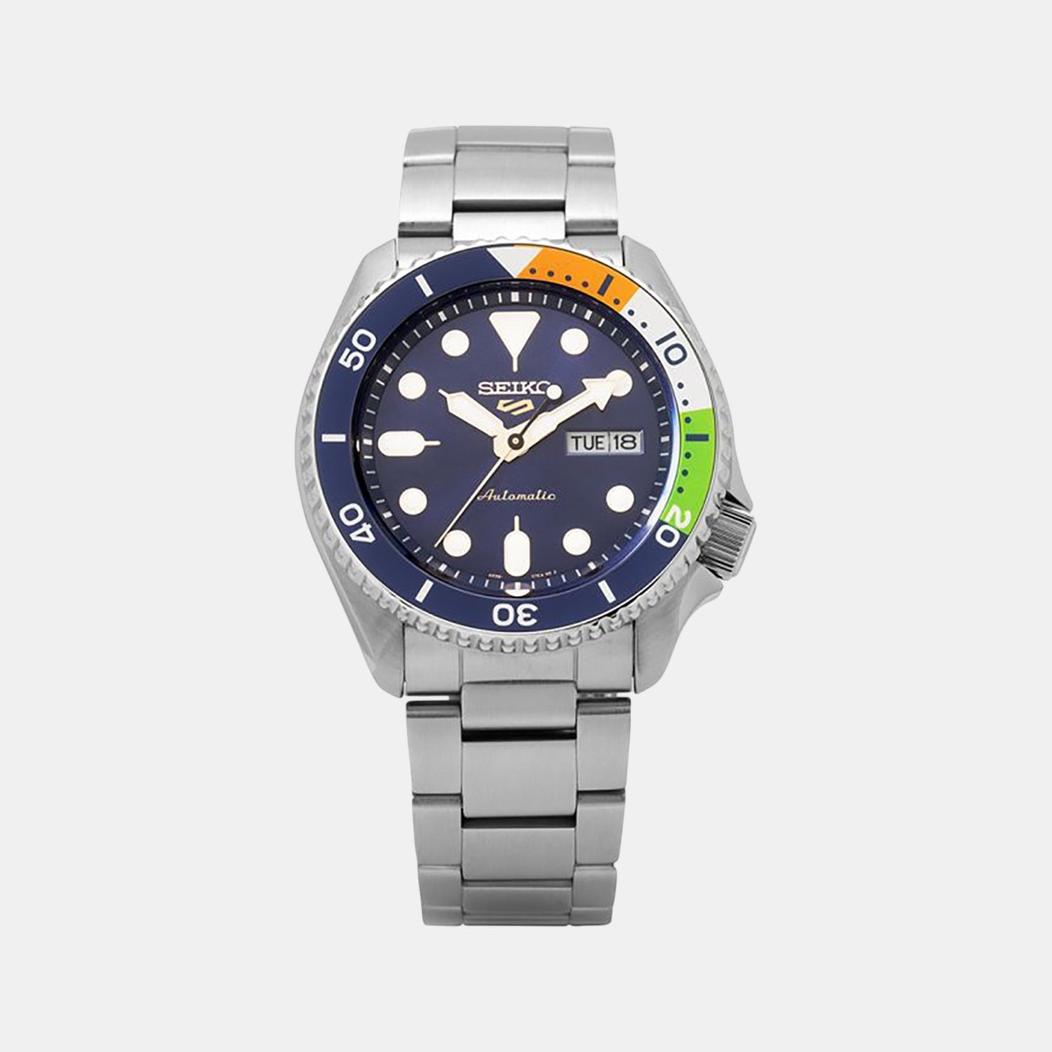 5 Sports Men Automatic Blue Dial Analog Stainless Steel Watch SRPK81K1