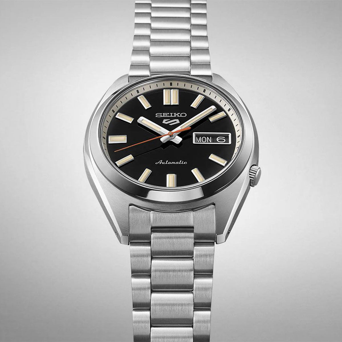 5 Sports Men Automatic Black Dial Analog Stainless Steel Watch SRPK89K1