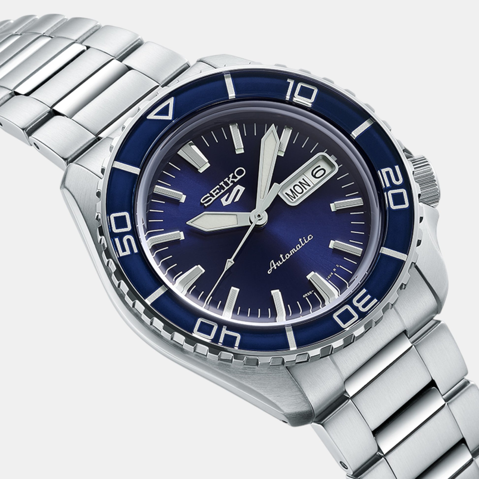 Sports Men Automatic Blue Dial Analog Stainless Steel Watch SRPK97K1