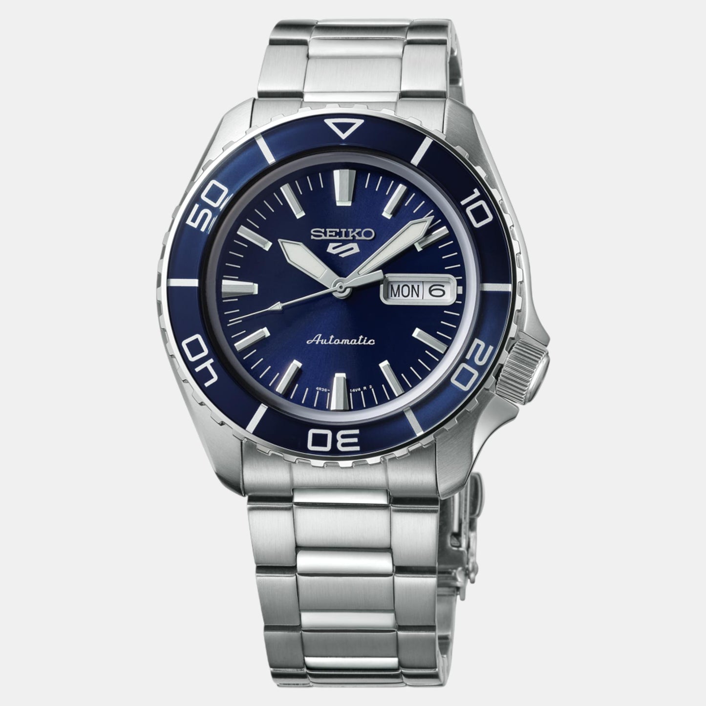 New 5 Sports Automatic Men Blue Dail Analog Stainless Steel Watch SRPK97K1