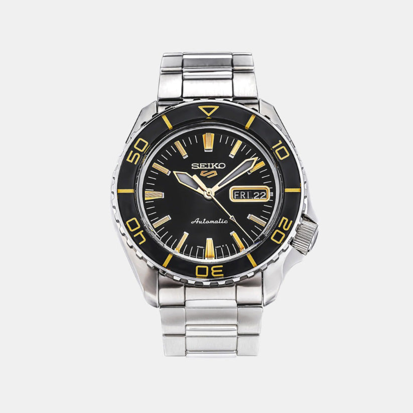 Seiko Round Black Analog watch1