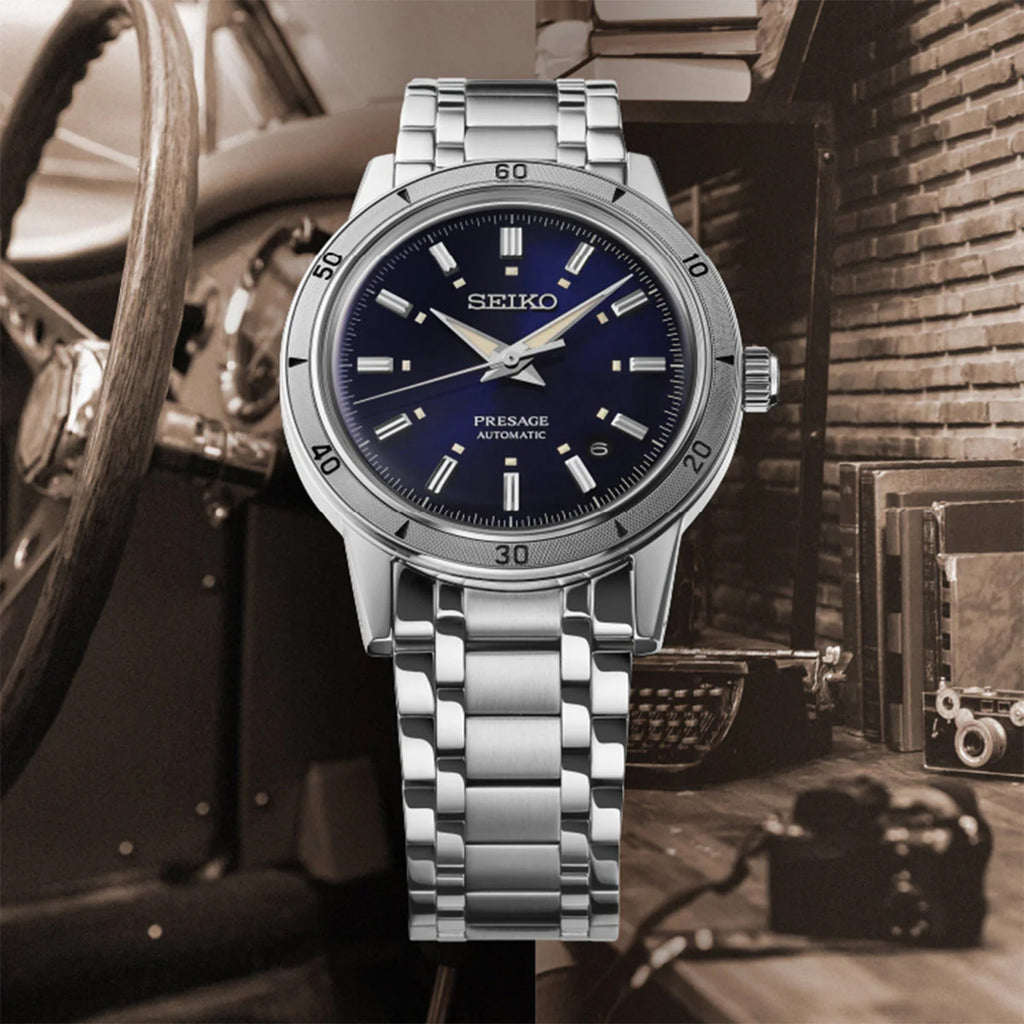 Presage Men Automatic Blue Dial Analog Stainless Steel Watch SRPL07J1