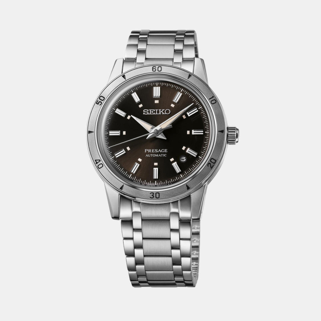 Presage Men Automatic Brown Dial Analog Stainless Steel Watch SRPL09J1