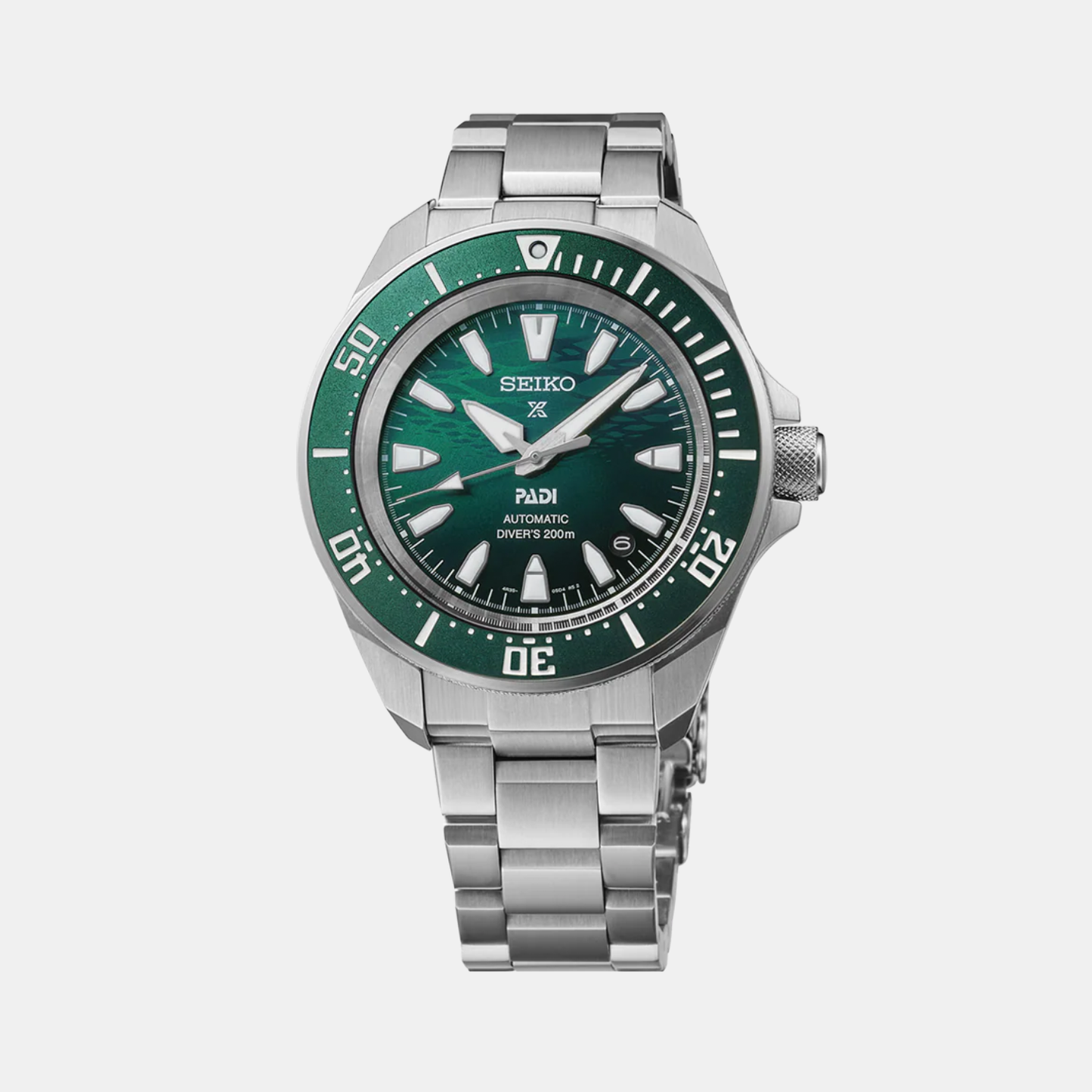 Prospex PADI 60th Anniversary 4R Compact Mechanical Diver’s Watch in Underwater Men Automatic Emerald Green Dial Analog Stainless Steel SRPL53K1