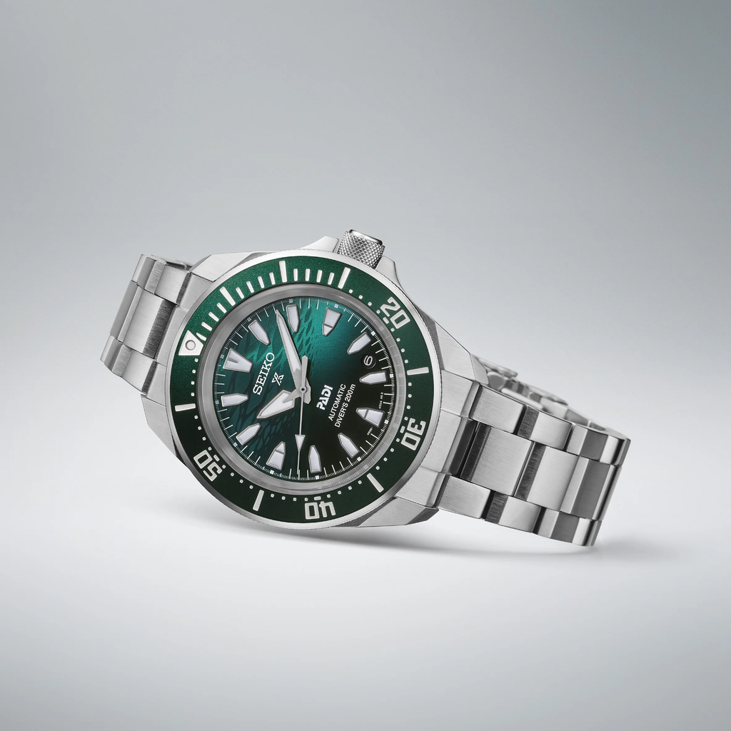 Prospex PADI 60th Anniversary 4R Compact Mechanical Diver’s Watch in Underwater Men Automatic Emerald Green Dial Analog Stainless Steel SRPL53K1