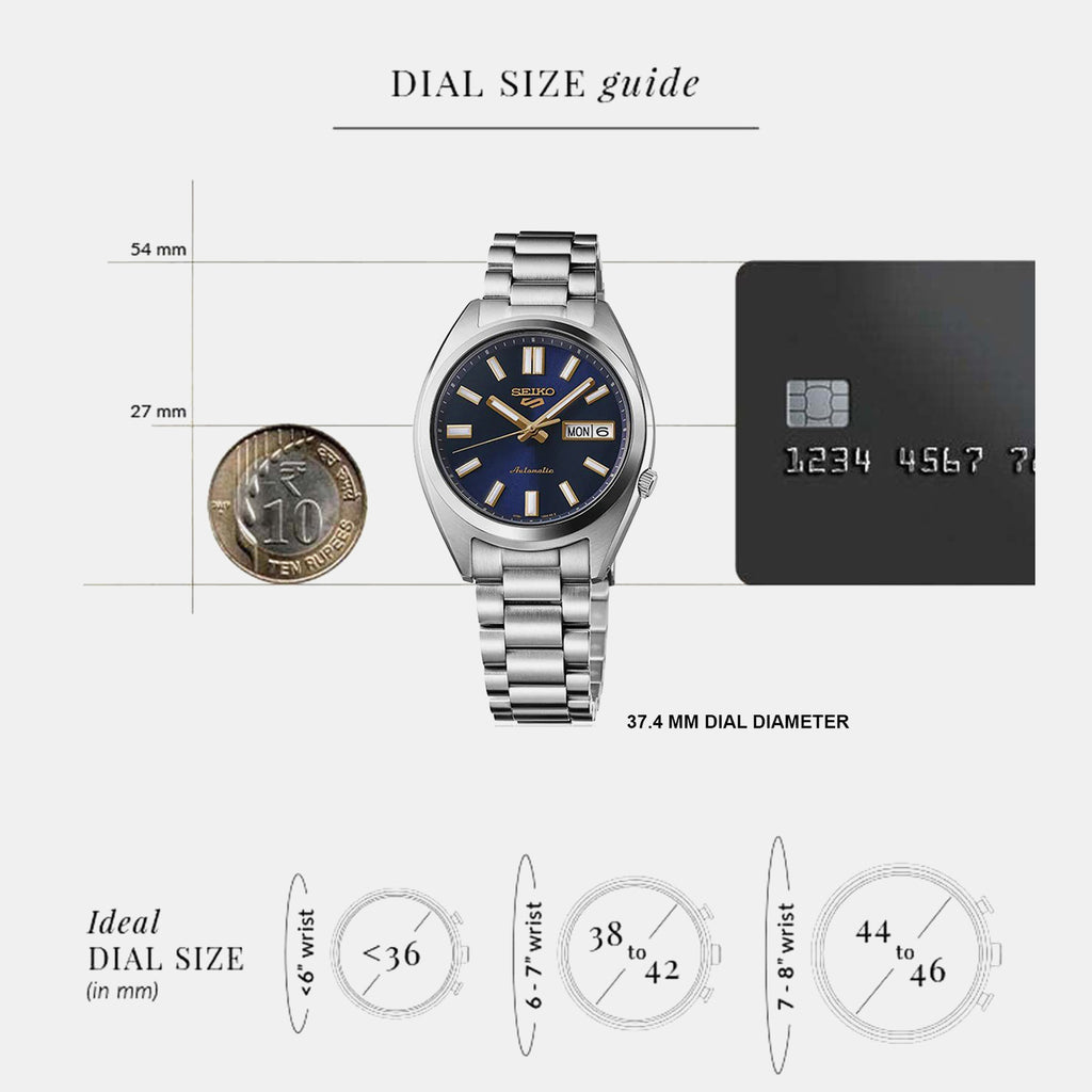 5 Sports Men Automatic Blue Dial Analog Stainless Steel Watch SRPL55K1