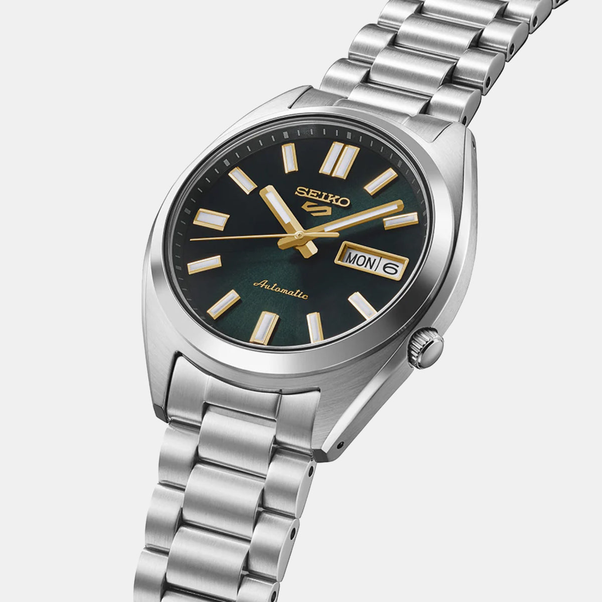 5 Sports Men Automatic Green Dial Analog Stainless Steel Watch SRPL57K1