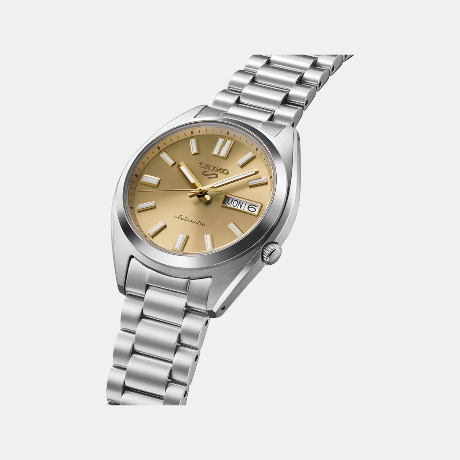 5 Sports Men Automatic Gold Dial Analog Stainless Steel Watch SRPL59K1