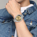 5 Sports Men Automatic Gold Dial Analog Stainless Steel Watch SRPL59K1
