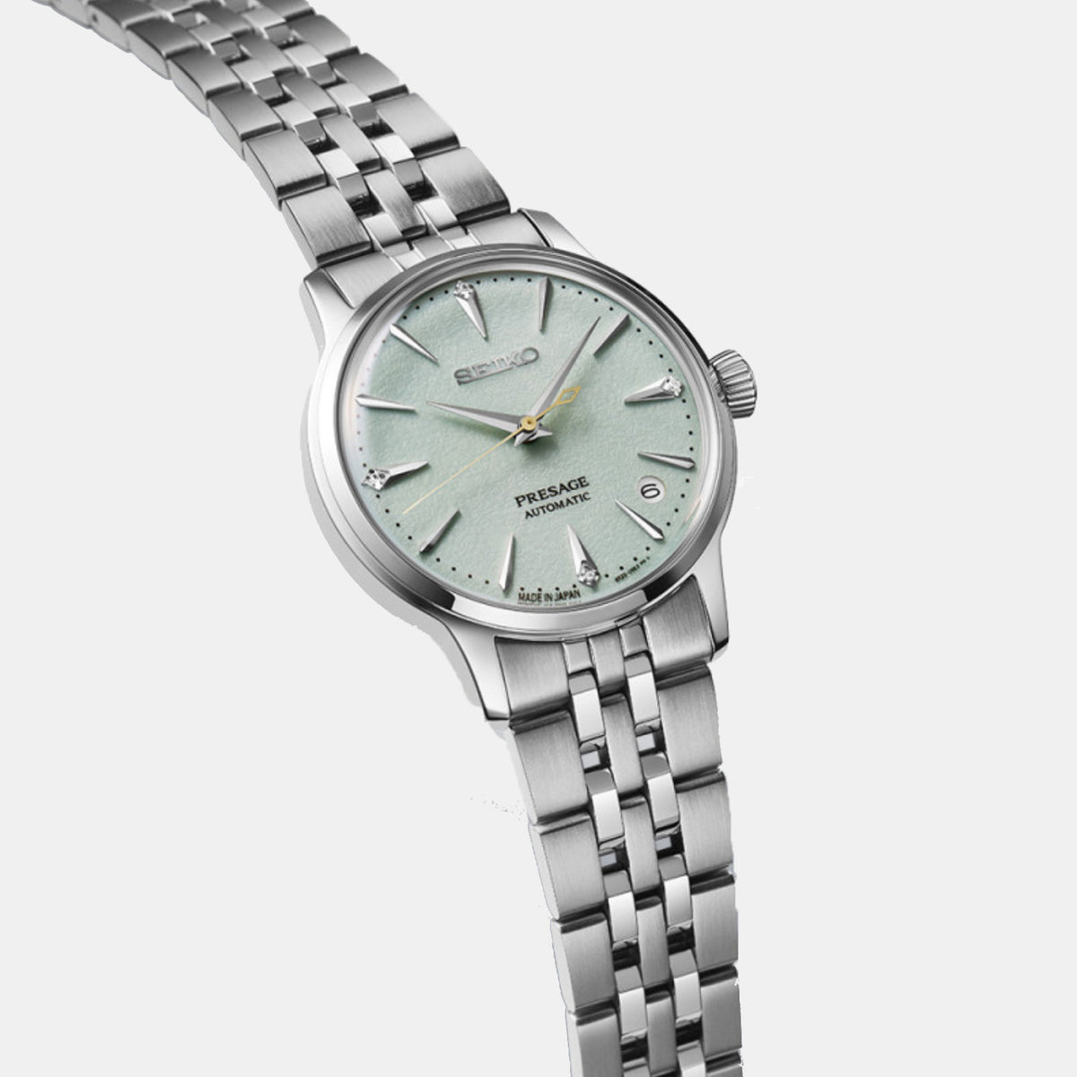 Presage Women Automatic Green Dial Analog Stainless Steel Watch SRPL63J1