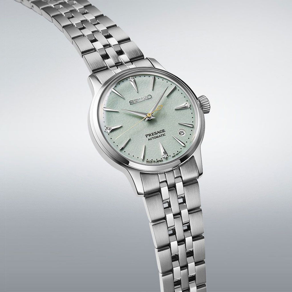 Presage Women Automatic Turquoise Dial Analog Stainless Steel Watch SRPL63J1