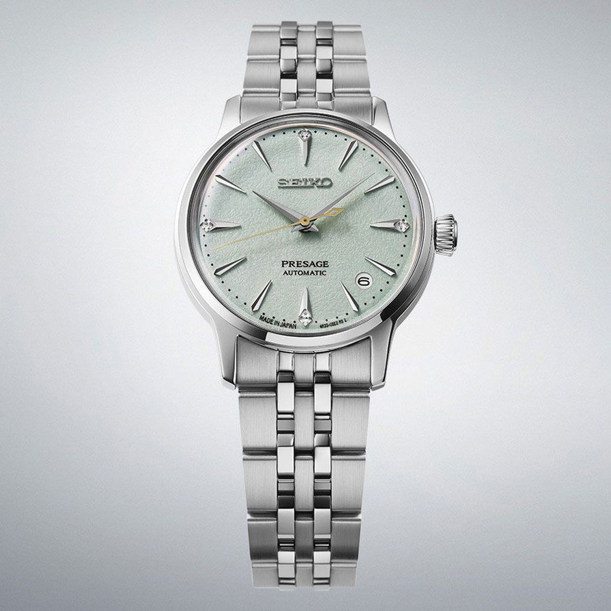 Presage Women Automatic Green Dial Analog Stainless Steel Watch SRPL63J1