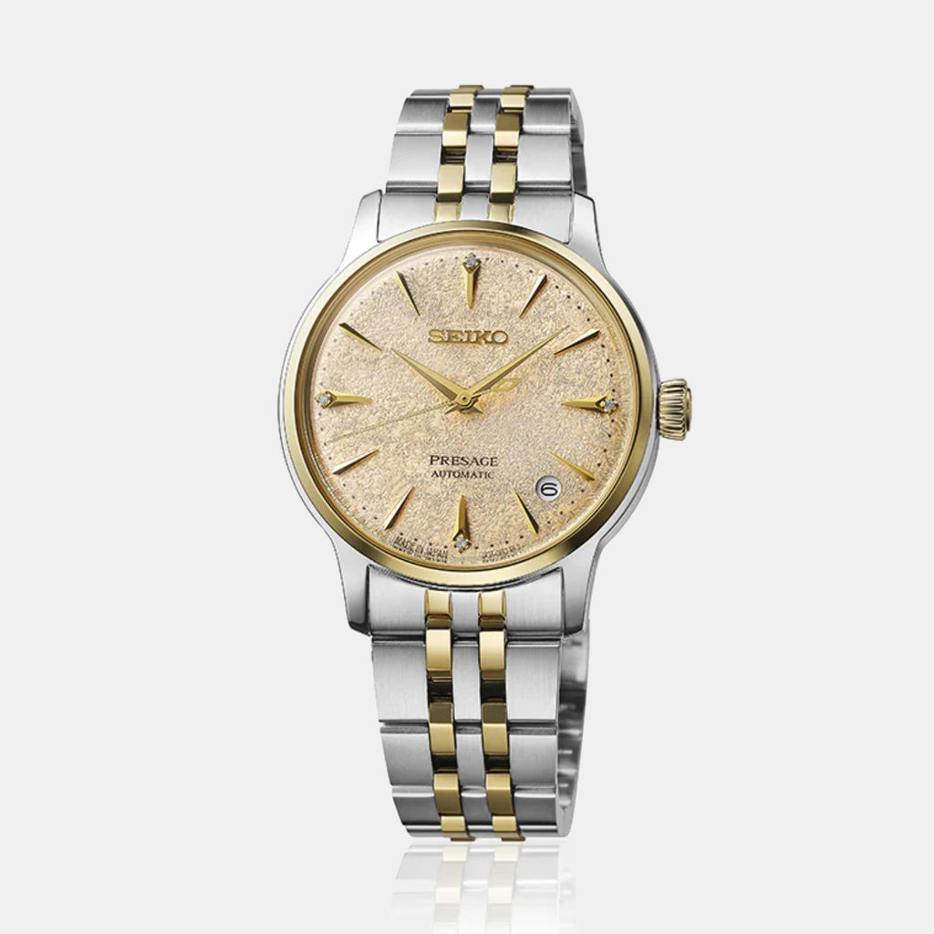 Presage Men Automatic Brown Dial Analog Stainless Steel Watch SRPL64J1