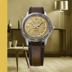 Presage Men Automatic Yellow Dial Analog Stainless Steel Watch SRPL75J1