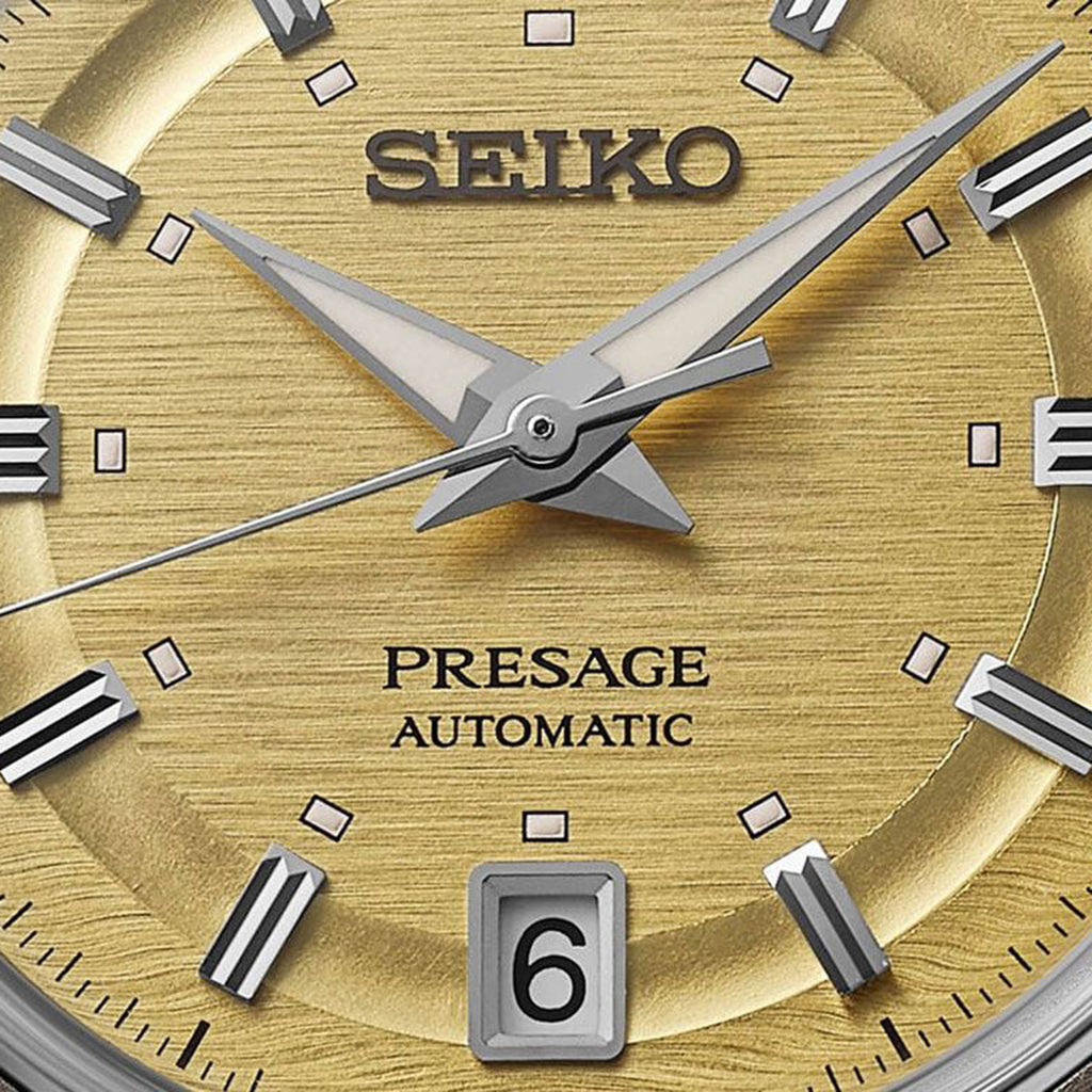 Presage Men Automatic Yellow Dial Analog Stainless Steel Watch SRPL75J1
