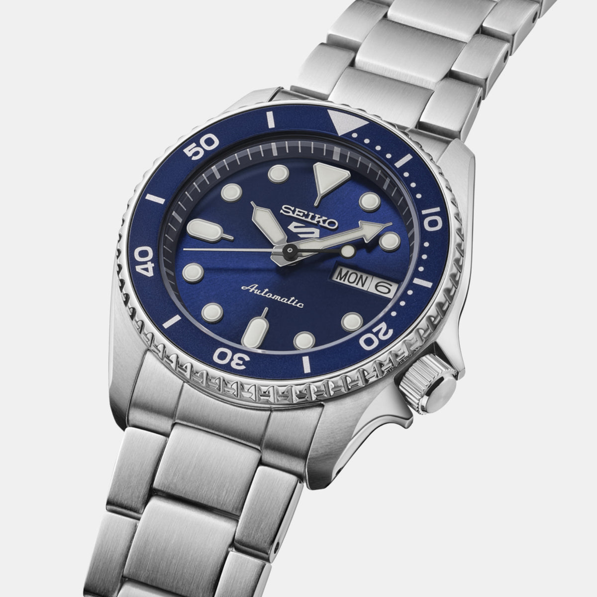 5 Sports Men Automatic Blue Dial Analog Stainless Steel Watch SRPL77K1