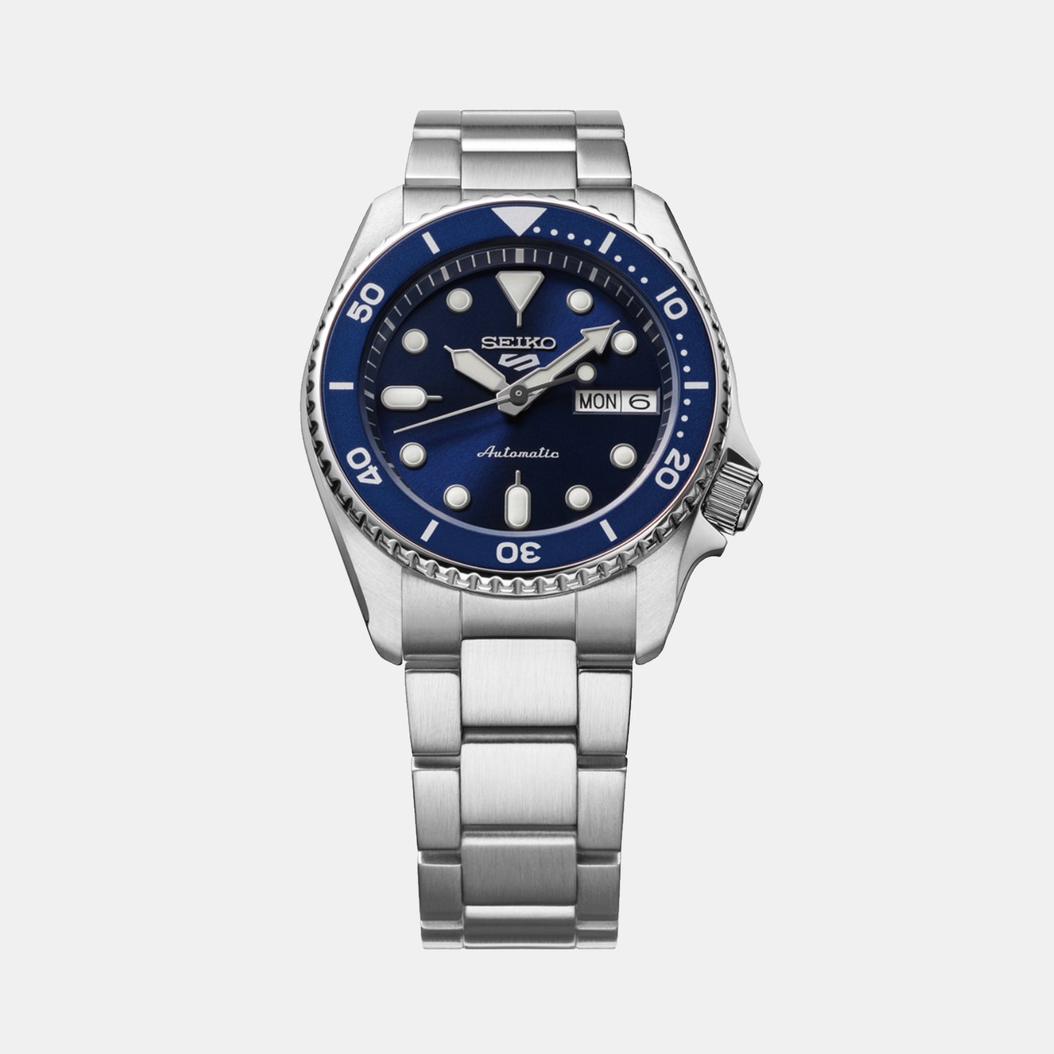 5 Sports Men Automatic Blue Dial Analog Stainless Steel Watch SRPL77K1