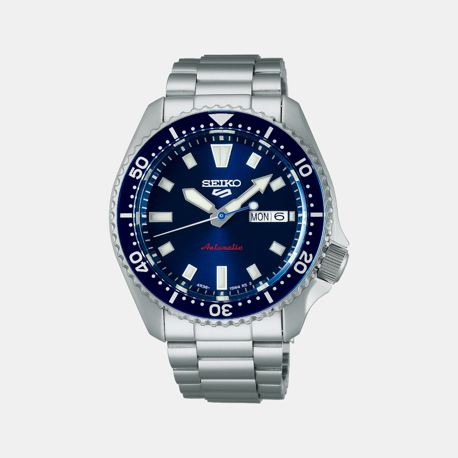 5 Sports Men Automatic Blue Dial Analog Stainless Steel Watch SRPL83K1