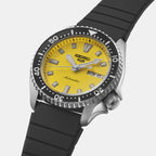 5 Sports Men Automatic Yellow Dial Analog Silicone Watch SRPL87K1