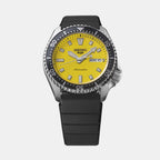 5 Sports Men Automatic Yellow Dial Analog Silicone Watch SRPL87K1