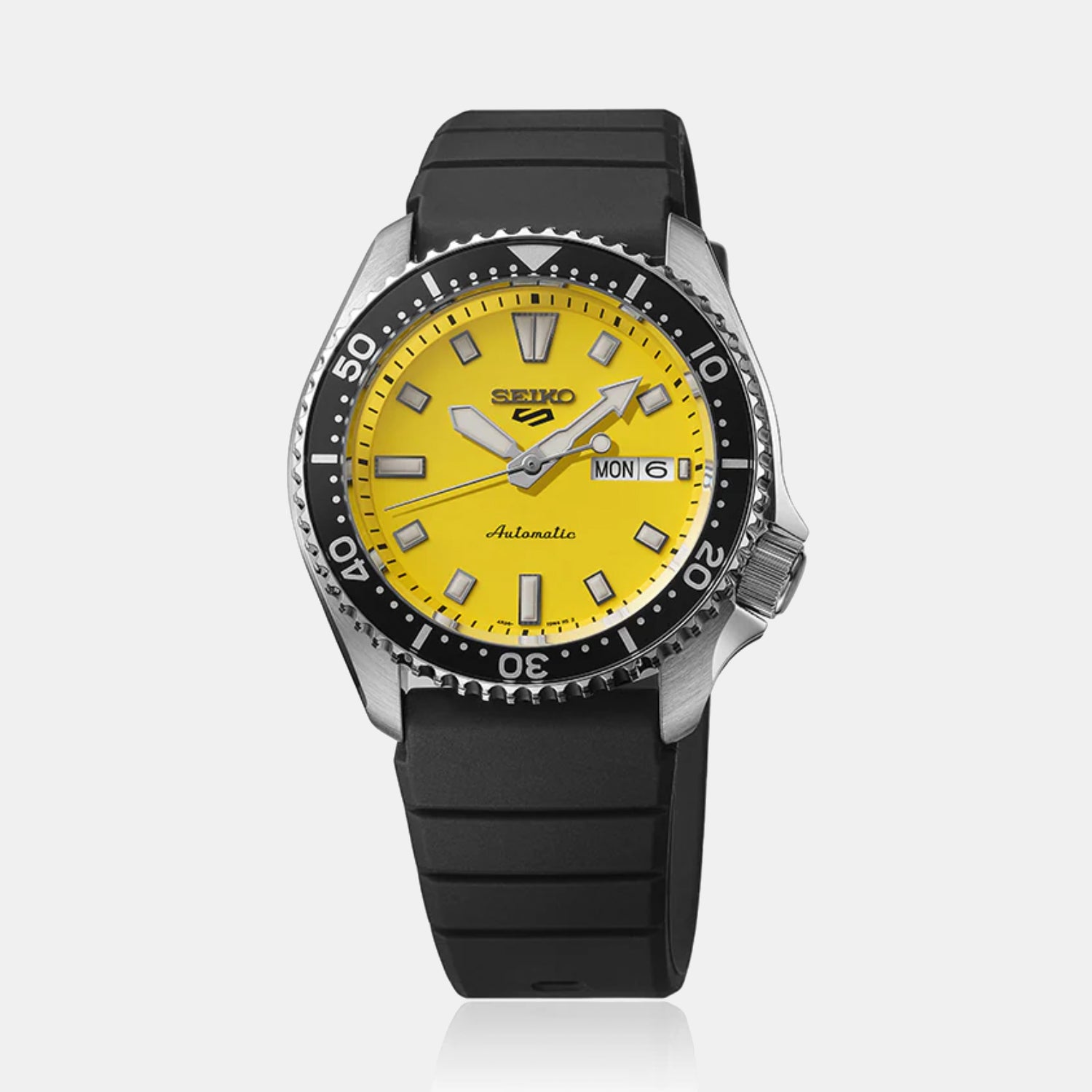 5 Sports Men Automatic Yellow Dial Analog Silicone Watch SRPL87K1