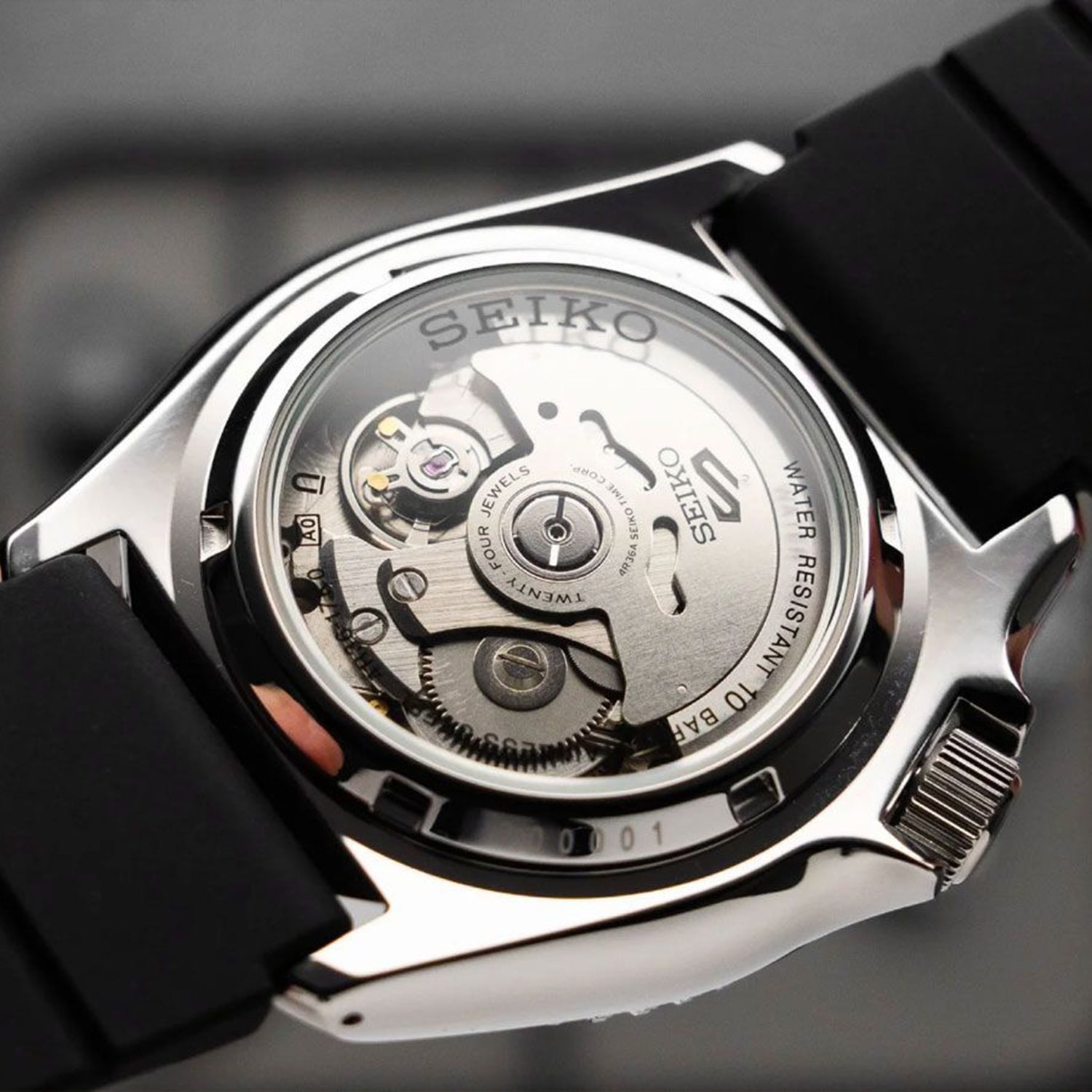 5 Sports Men Automatic Yellow Dial Analog Silicone Watch SRPL87K1