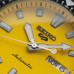 5 Sports Men Automatic Yellow Dial Analog Silicone Watch SRPL87K1