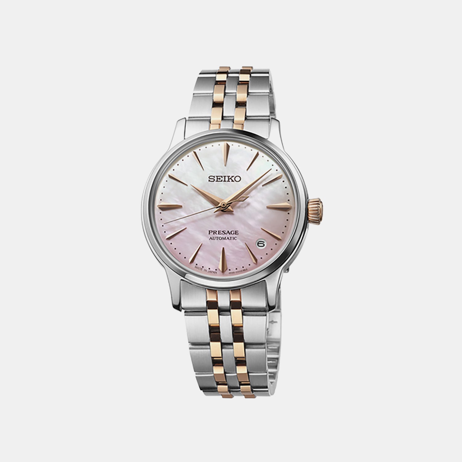 Women Automatic Pink Dial Analog Stainless Steel Watch SRPM06J1