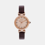 Dress Women Quartz Rose Gold Dial Analog Leather Watch SRZ548P1