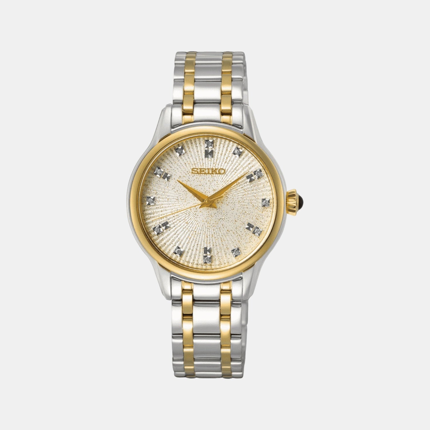 Classic Women Quartz Champagne Dial Analog Stainless Steel Watch SRZ550P1