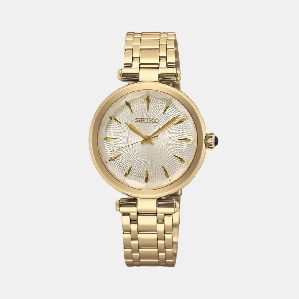 Dress Women Quartz Gold Dial Analog Stainless Steel Watch SRZ554P1
