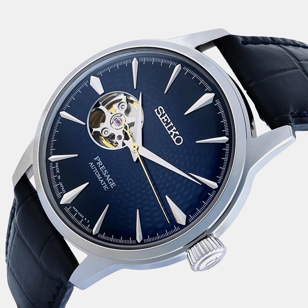Presage Men Automatic Blue Dial Analog Leather Watch SSA405J1