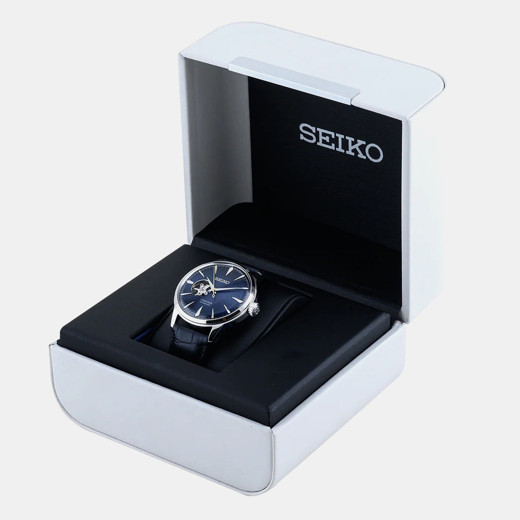 Presage Men Automatic Blue Dial Analog Leather Watch SSA405J1