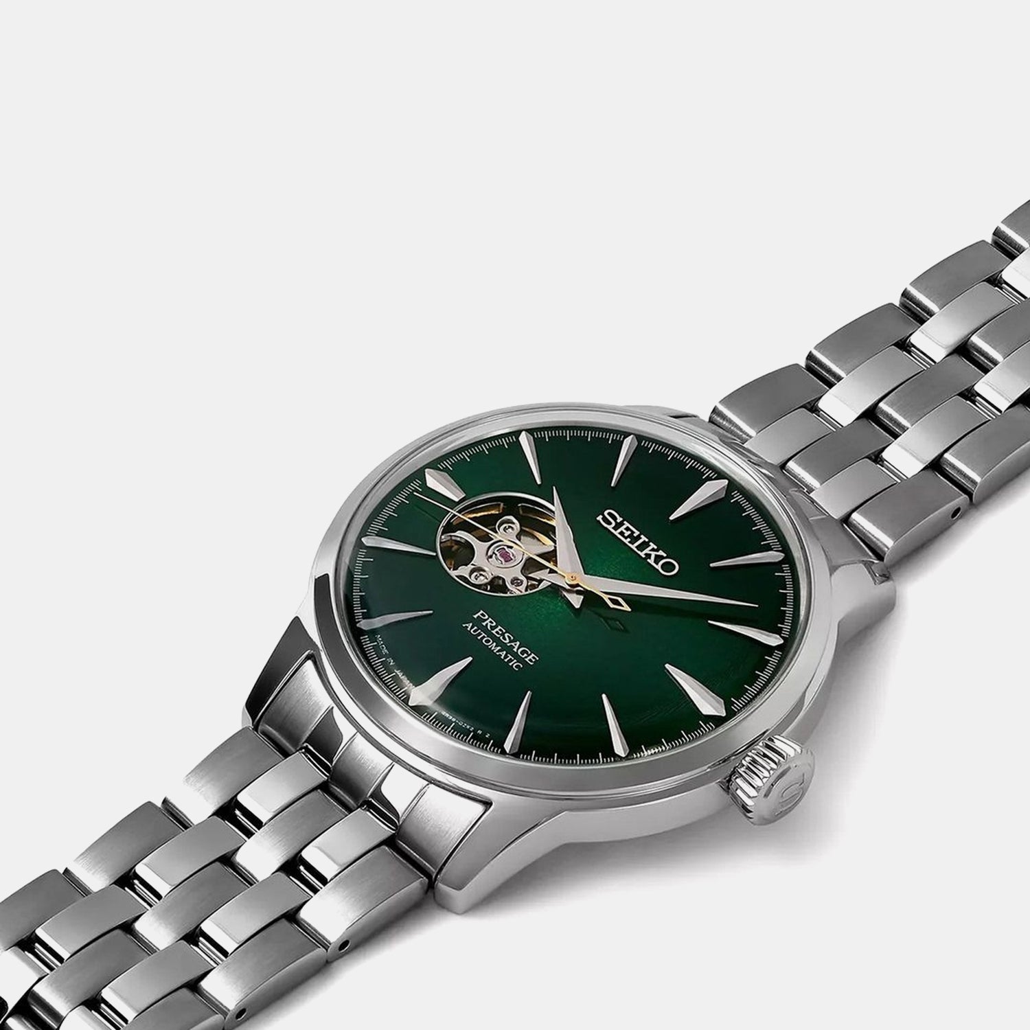 Presage Men Automatic Green Dial Analog Stainless Steel Watch SSA441J1