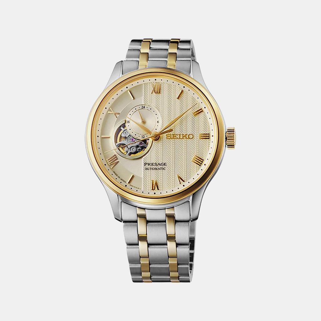 Presage Men Automatic Gold Dial Analog Stainless Steel Watch SSA464J1