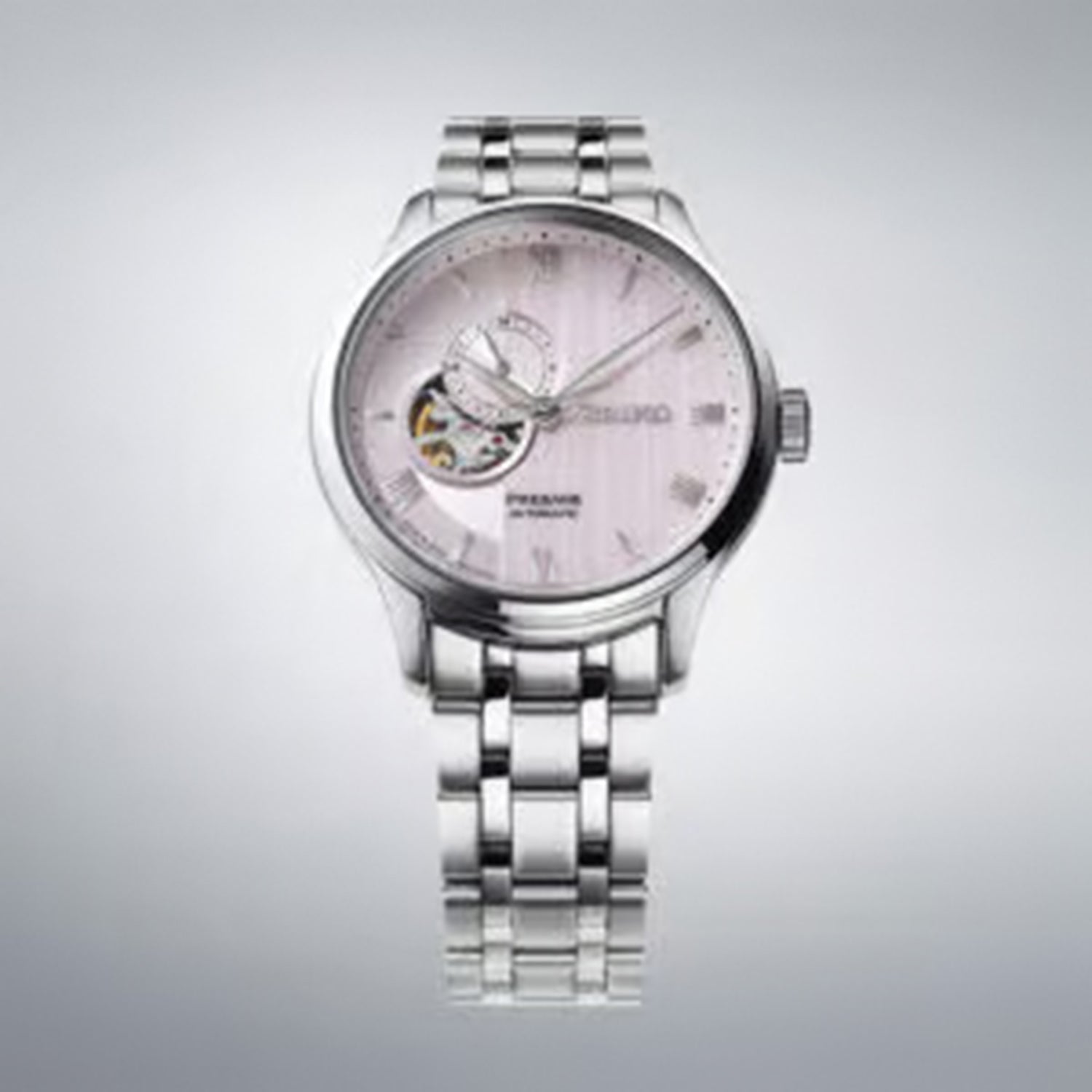 Presage Zen Garden Kyoto Cherry Blossom Men Automatic Pink Dial Analog Stainless Steel Watch SSA465J1