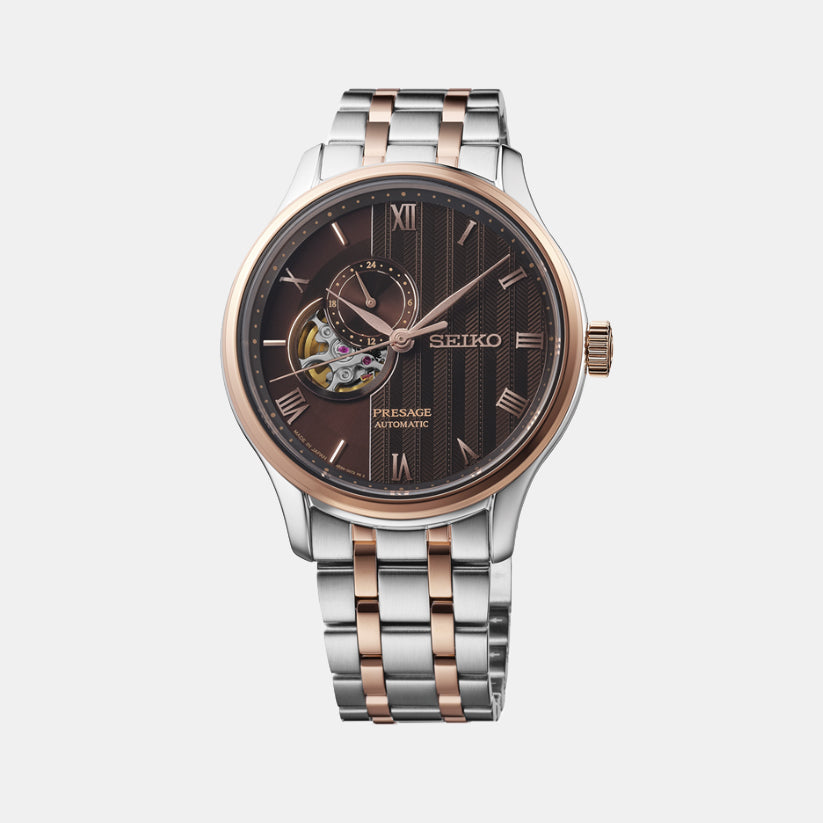 Presage Men Automatic Brown Dial Analog Stainless Steel Watch SSA466J1