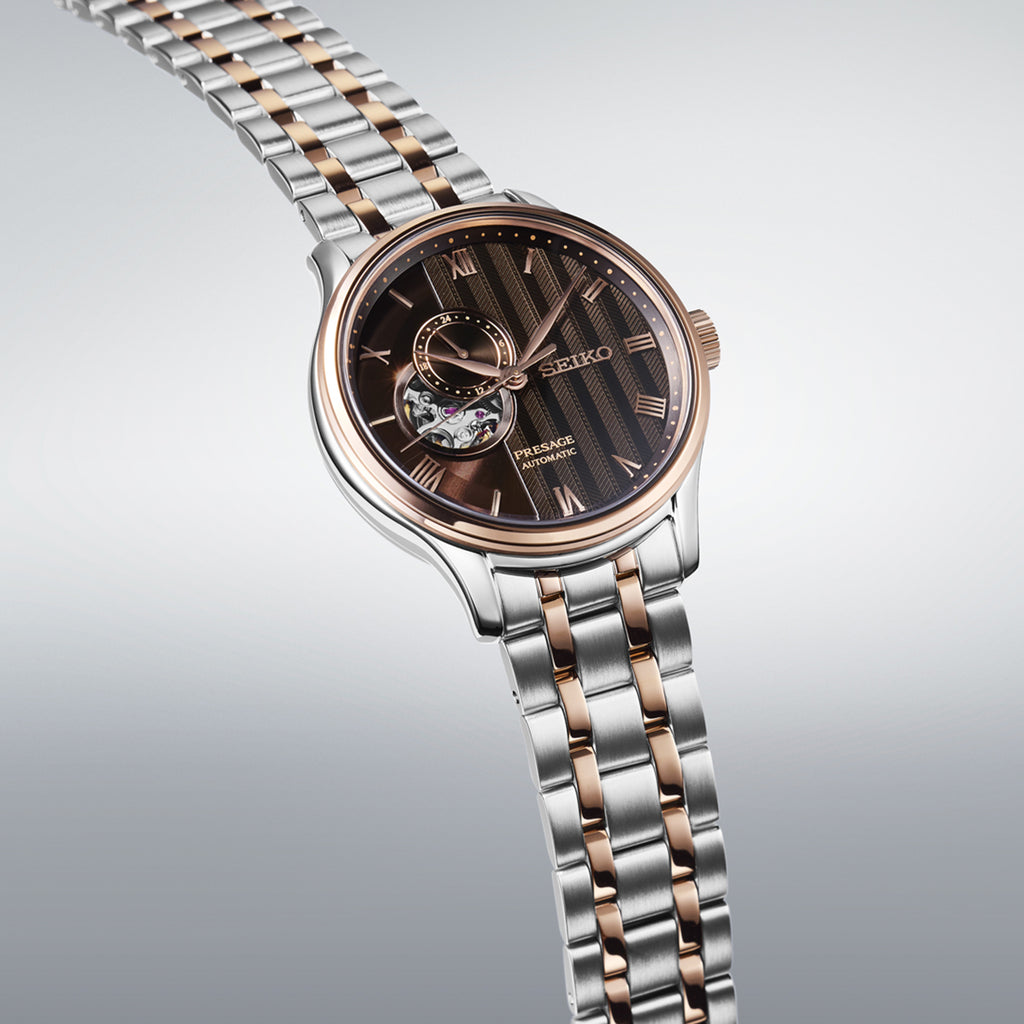 Presage Men Automatic Brown Dial Analog Stainless Steel Watch SSA466J1